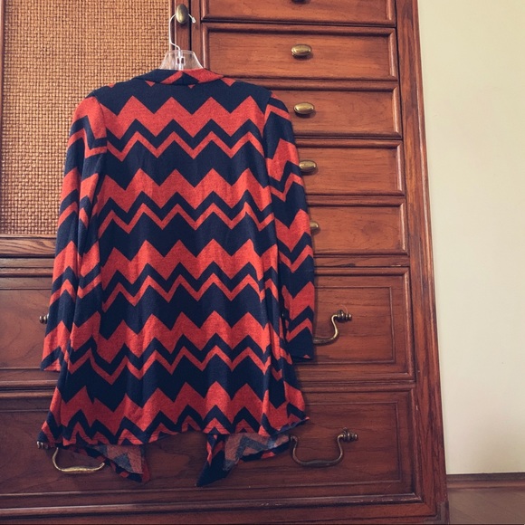 Rust/Navy Chevron Cardigan - Picture 2 of 3